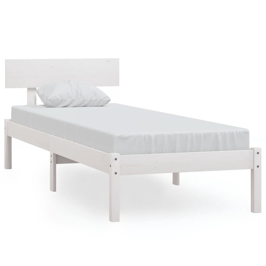 Bedframe Massief Grenenhout 90 x 200 cm Wit