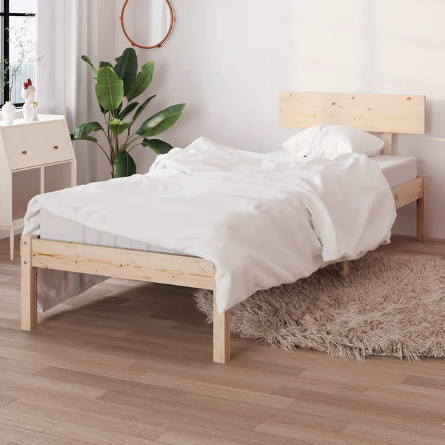 Bedframe massief grenenhout 100x200 cm 100 x 200 cm Naturel