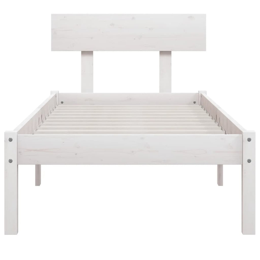 Bedframe Massief Grenenhout 100 x 200 cm Wit