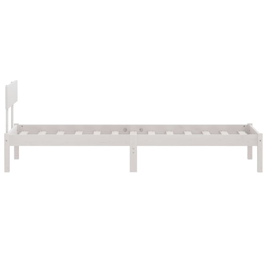 Bedframe Massief Grenenhout 100 x 200 cm Wit