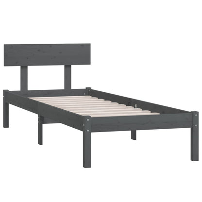 Bedframe Massief Grenenhout 100 x 200 cm Grijs