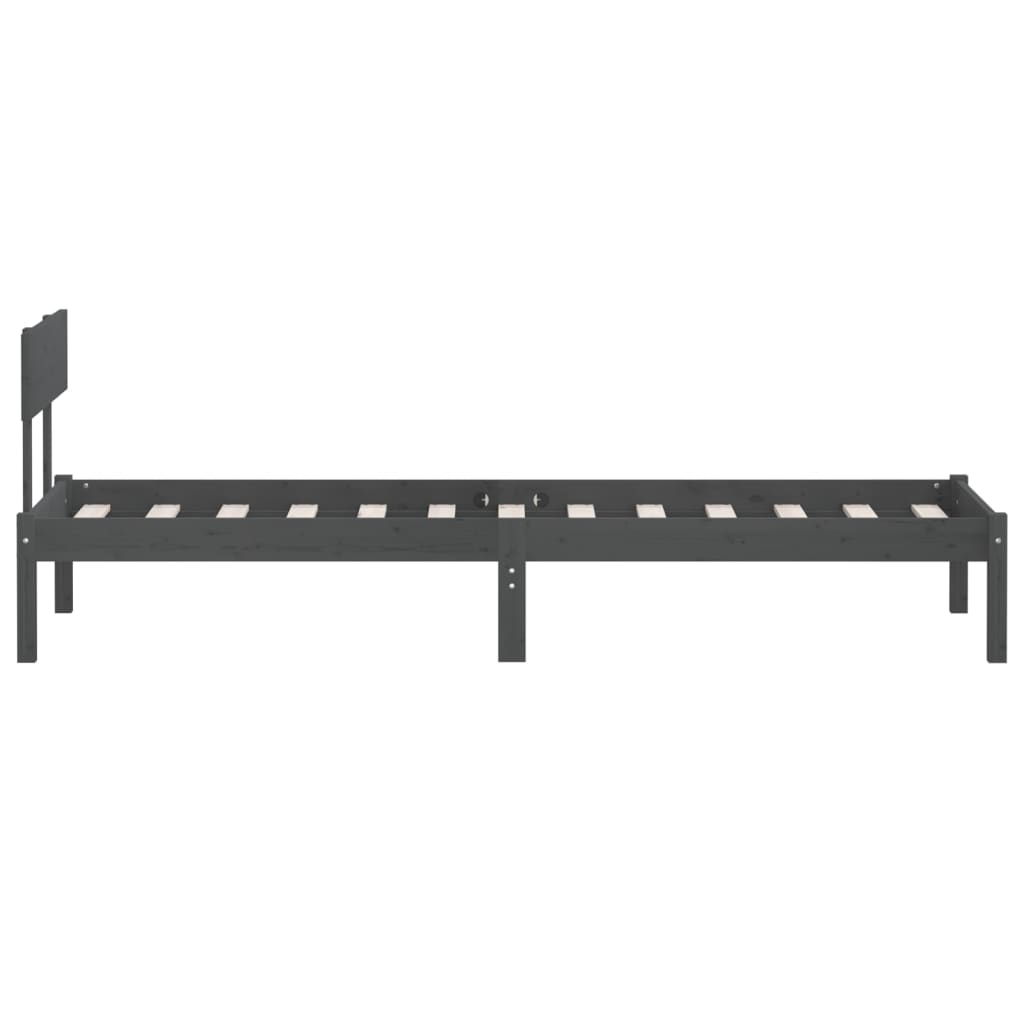 Bedframe Massief Grenenhout 100 x 200 cm Grijs