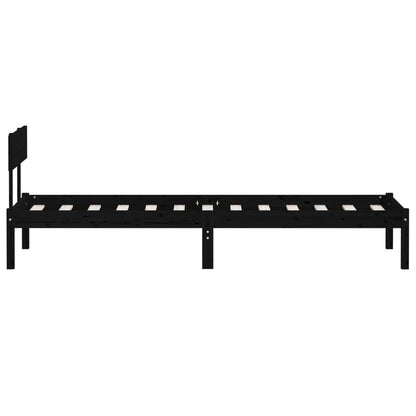 Bedframe Massief Grenenhout 100 x 200 cm Zwart