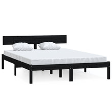 Bedframe Massief Grenenhout 120 x 200 cm Zwart