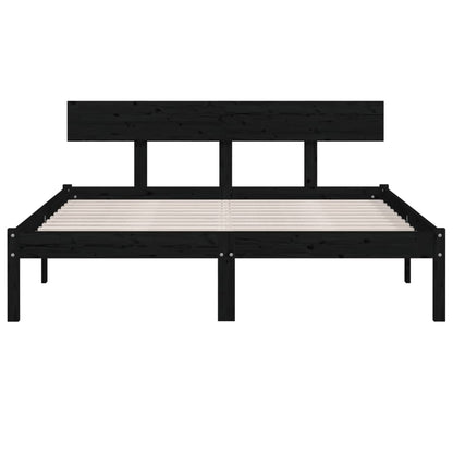 Bedframe Massief Grenenhout 120 x 200 cm Zwart