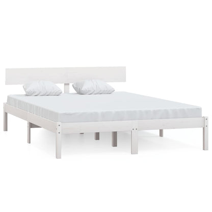 Bedframe Massief Grenenhout 140 x 200 cm Wit