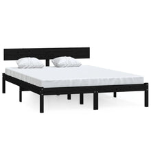 Bedframe Massief Grenenhout 140 x 200 cm Zwart