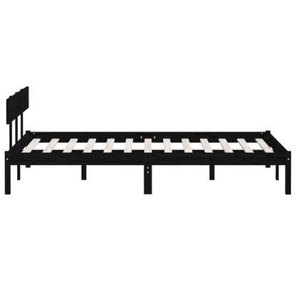 Bedframe Massief Grenenhout 140 x 200 cm Zwart