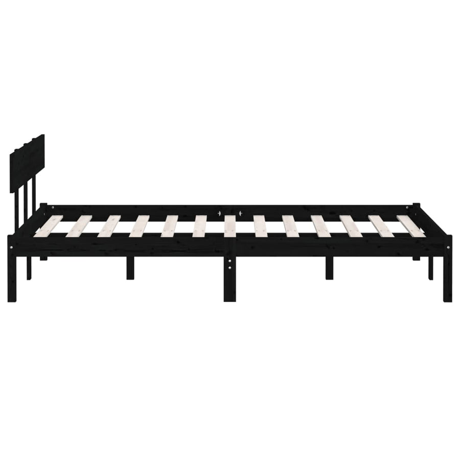 Bedframe Massief Grenenhout 140 x 200 cm Zwart