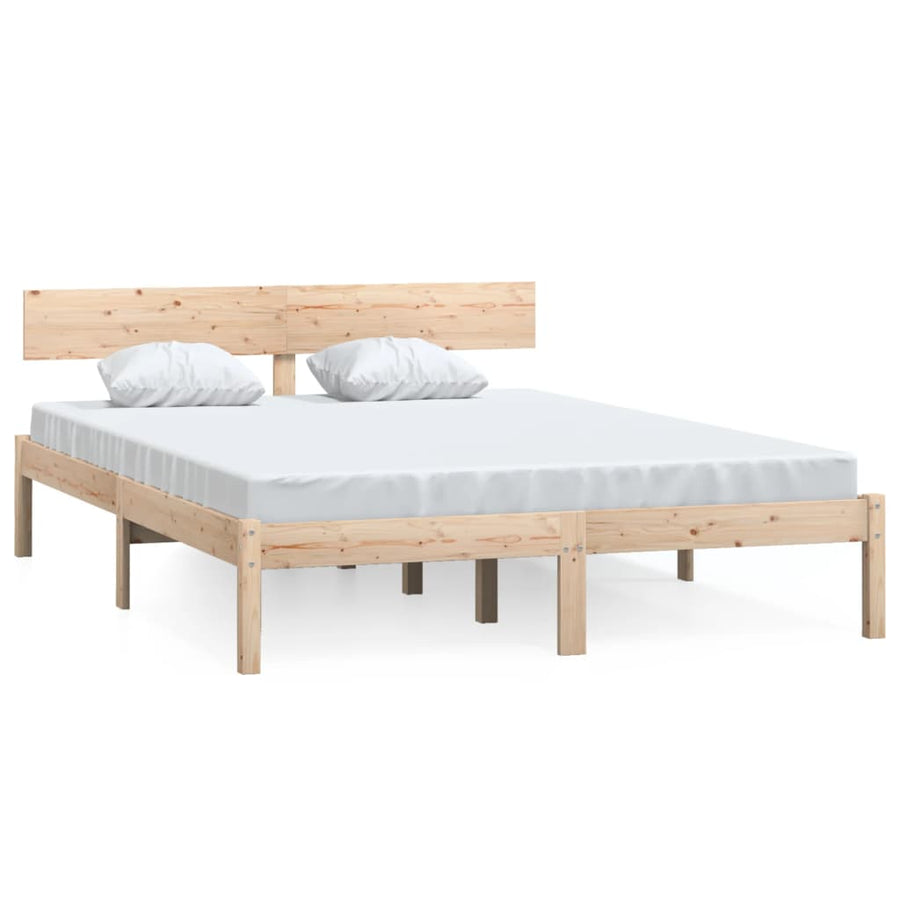 Bedframe Massief Grenenhout Uk King 150 x 200 cm Naturel