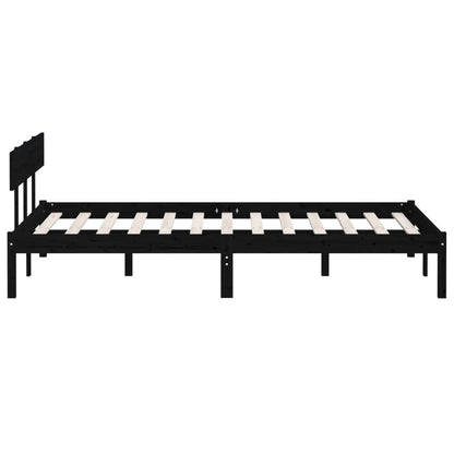 Bedframe Massief Grenenhout Uk King 150 x 200 cm Zwart