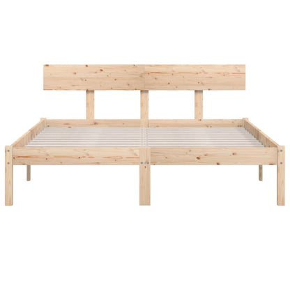 Bedframe Massief Grenenhout 160 x 200 cm Naturel