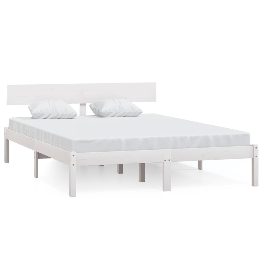 Bedframe Massief Grenenhout 160 x 200 cm Wit