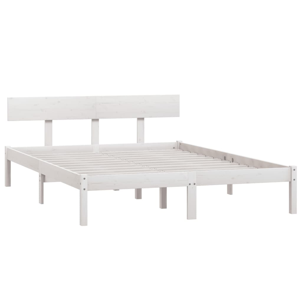 Bedframe Massief Grenenhout 160 x 200 cm Wit