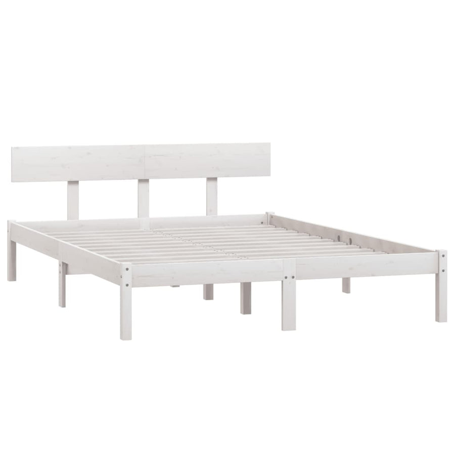 Bedframe Massief Grenenhout 160 x 200 cm Wit