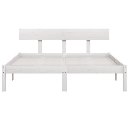 Bedframe Massief Grenenhout 160 x 200 cm Wit