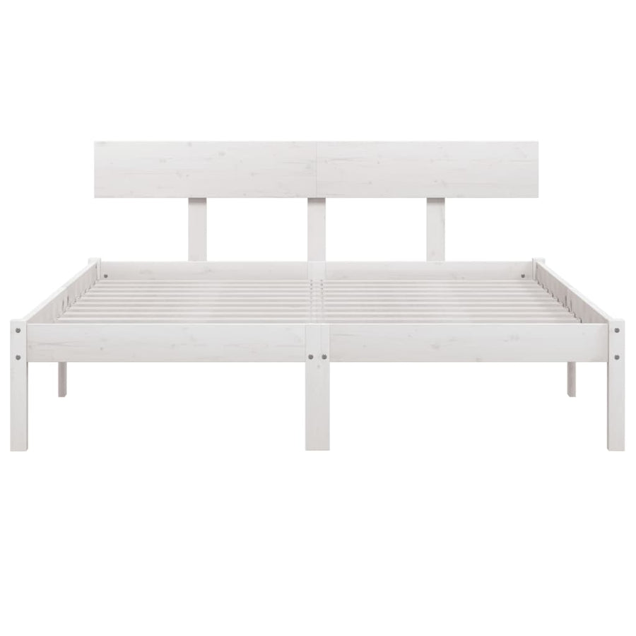 Bedframe Massief Grenenhout 160 x 200 cm Wit