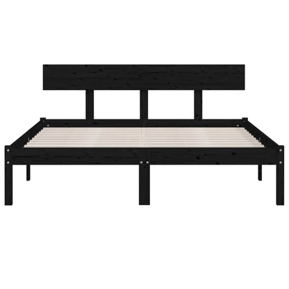 Bedframe Massief Grenenhout 160 x 200 cm Zwart