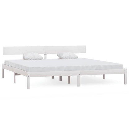 Bedframe Massief Grenenhout Uk Super King 180 x 200 cm Wit