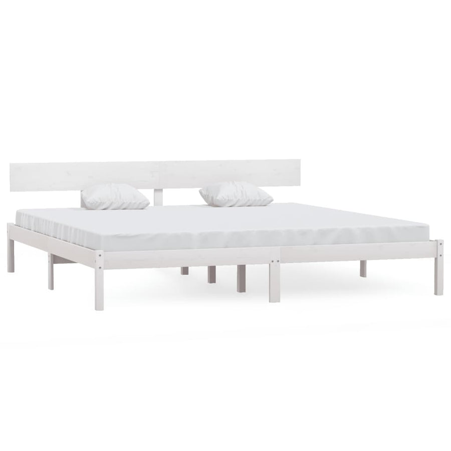 Bedframe Massief Grenenhout Uk Super King 180 x 200 cm Wit