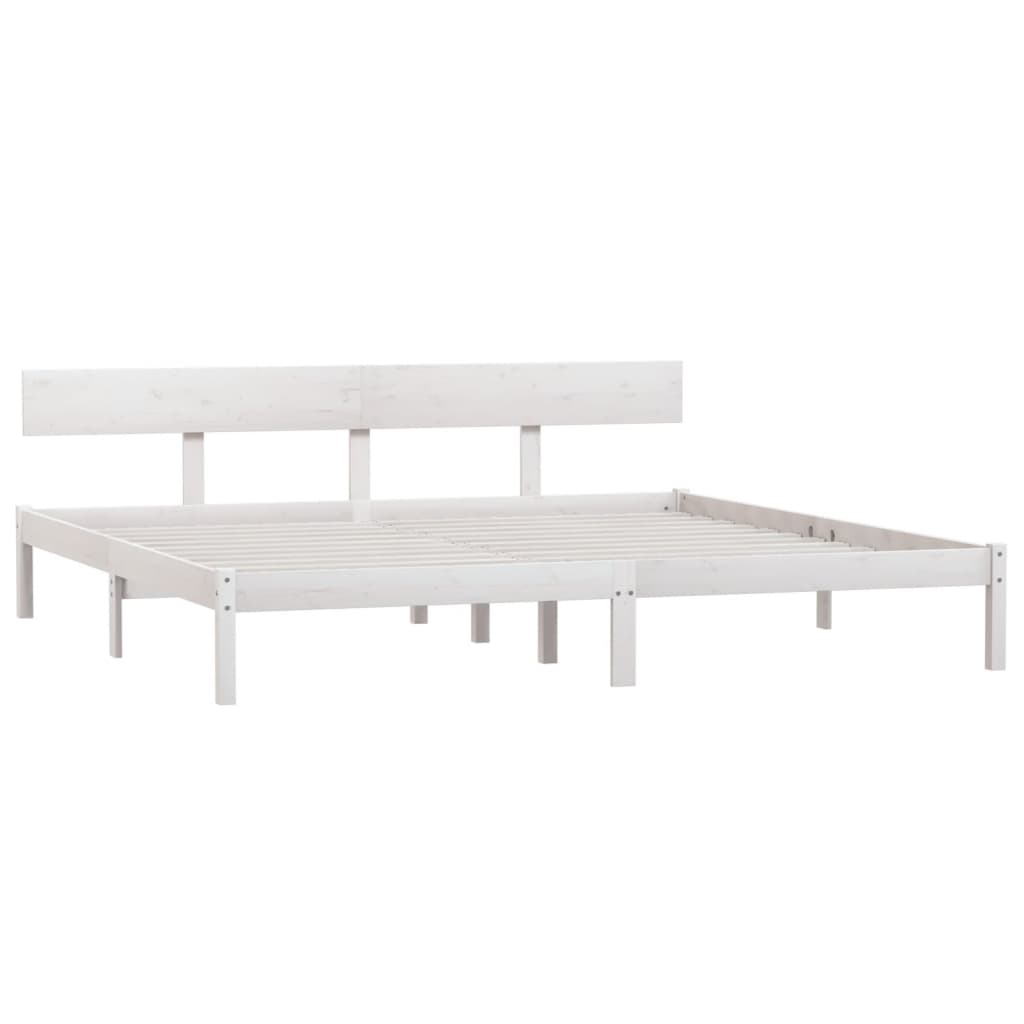 Bedframe Massief Grenenhout Uk Super King 180 x 200 cm Wit