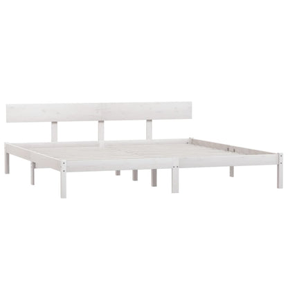 Bedframe Massief Grenenhout Uk Super King 180 x 200 cm Wit