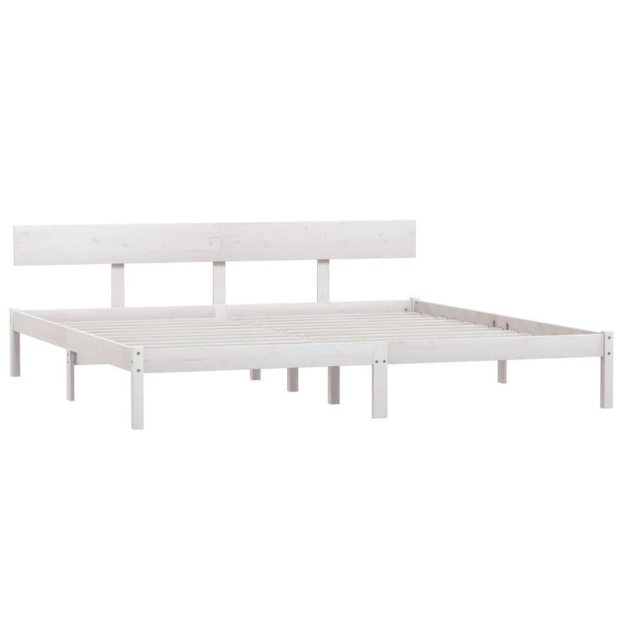 Bedframe Massief Grenenhout Uk Super King 180 x 200 cm Wit