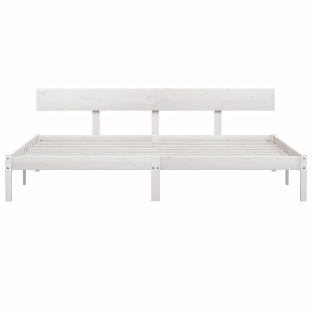 Bedframe Massief Grenenhout Uk Super King 180 x 200 cm Wit