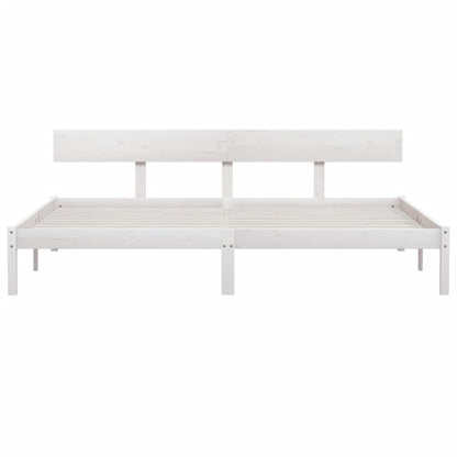 Bedframe Massief Grenenhout Uk Super King 180 x 200 cm Wit