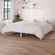 Bedframe massief grenenhout wit 180x200 cm