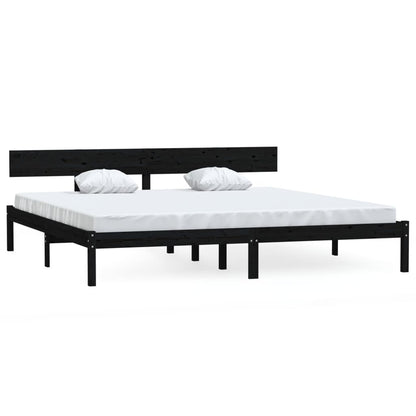 Bedframe Massief Grenenhout Uk Super King 180 x 200 cm Zwart