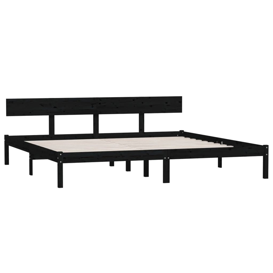 Bedframe Massief Grenenhout Uk Super King 180 x 200 cm Zwart