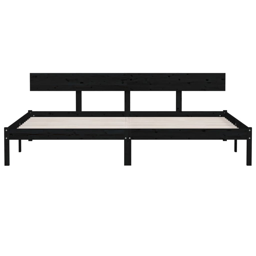 Bedframe Massief Grenenhout Uk Super King 180 x 200 cm Zwart
