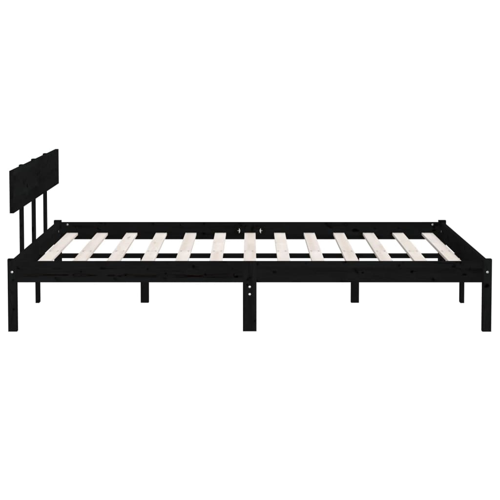 Bedframe Massief Grenenhout Uk Super King 180 x 200 cm Zwart