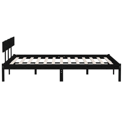 Bedframe Massief Grenenhout Uk Super King 180 x 200 cm Zwart