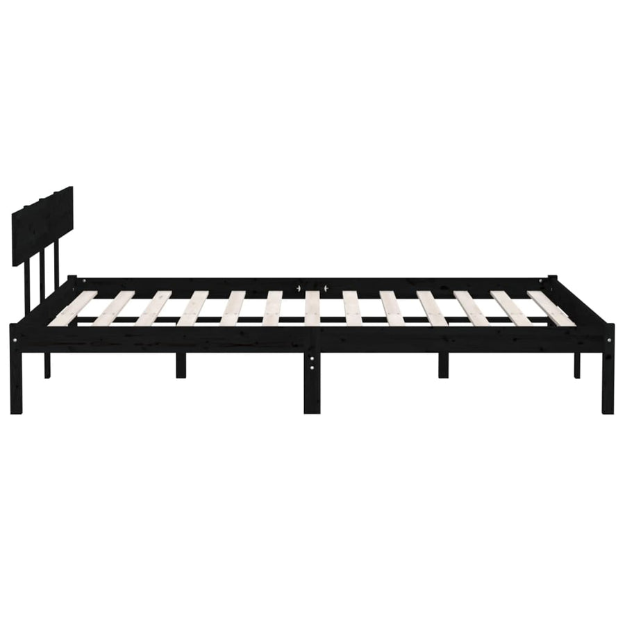 Bedframe Massief Grenenhout Uk Super King 180 x 200 cm Zwart