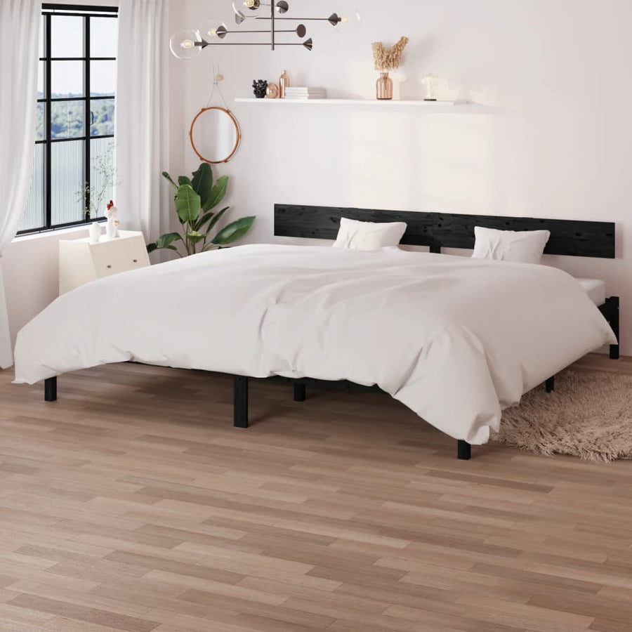 Bedframe Massief Grenenhout Uk Super King 180 x 200 cm Zwart