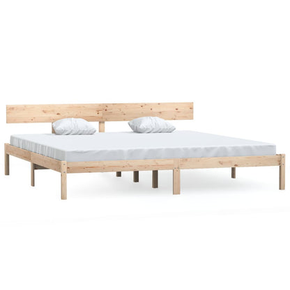 Bedframe Massief Grenenhout 200 x 200 cm Naturel