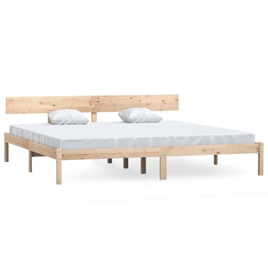 Bedframe Massief Grenenhout 200 x 200 cm Naturel