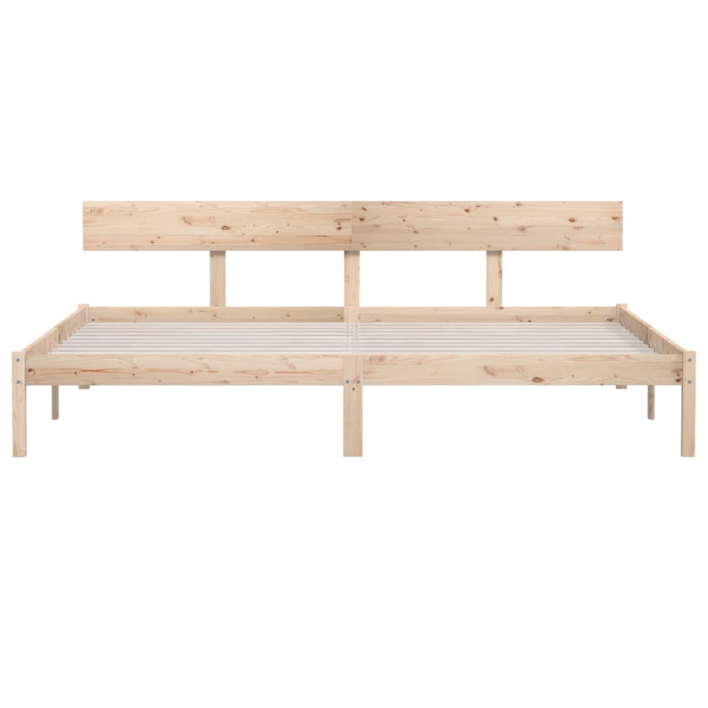 Bedframe Massief Grenenhout 200 x 200 cm Naturel