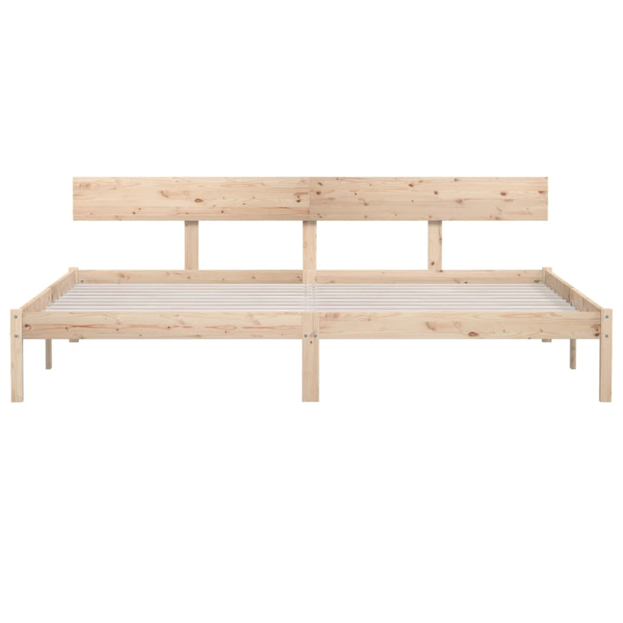Bedframe Massief Grenenhout 200 x 200 cm Naturel