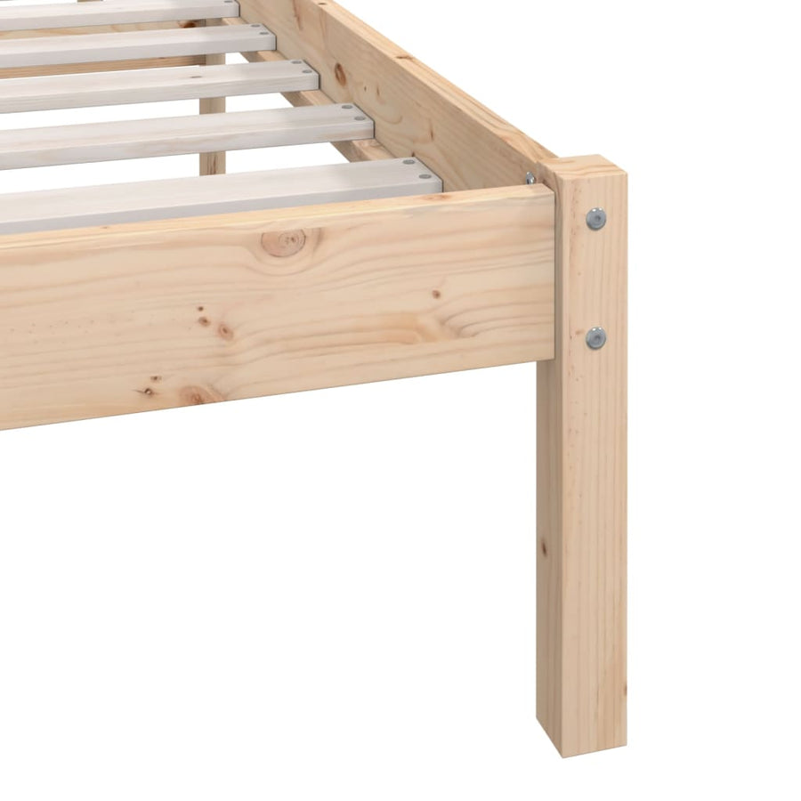 Bedframe Massief Grenenhout 200 x 200 cm Naturel