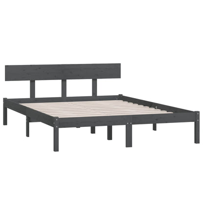 Bedframe Massief Grenenhout 200 x 200 cm Grijs