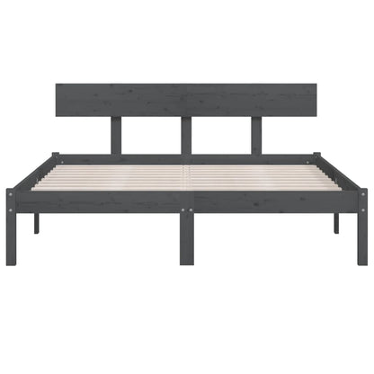 Bedframe Massief Grenenhout 200 x 200 cm Grijs