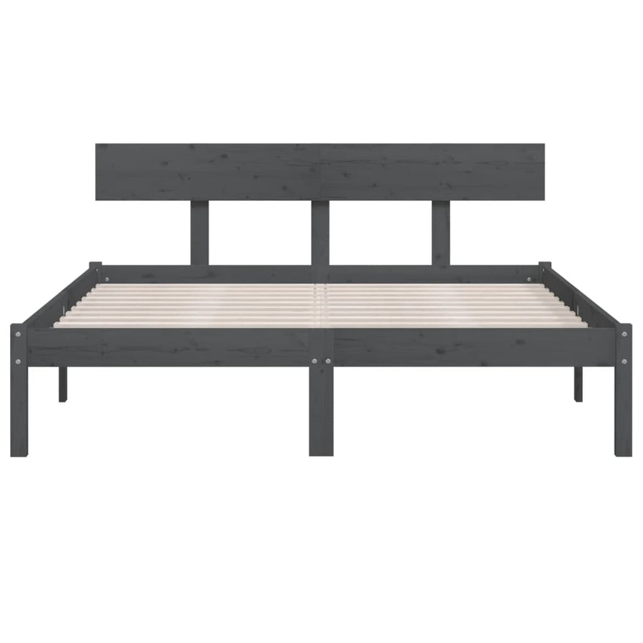 Bedframe Massief Grenenhout 200 x 200 cm Grijs