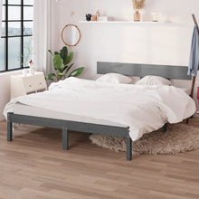 Bedframe Massief Grenenhout 200 x 200 cm Grijs