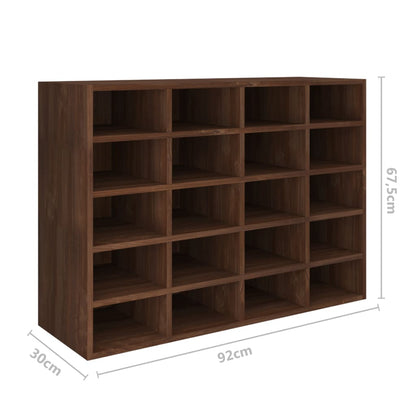 Schoenenrek 92X30X67,5 Cm Bewerkt Hout Bruin Eikenkleur