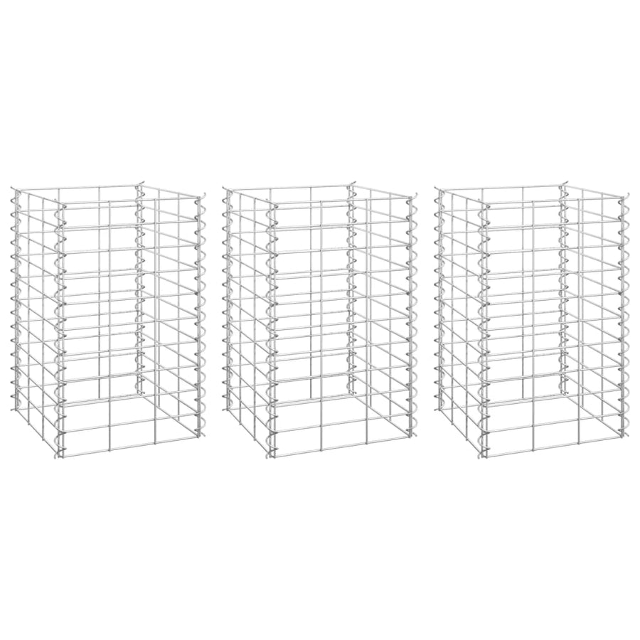 Gabion Plantenbakken 3 St Verhoogd 30X30X50 Cm Ijzer 30 x 30 x 50 cm (3 pcs)