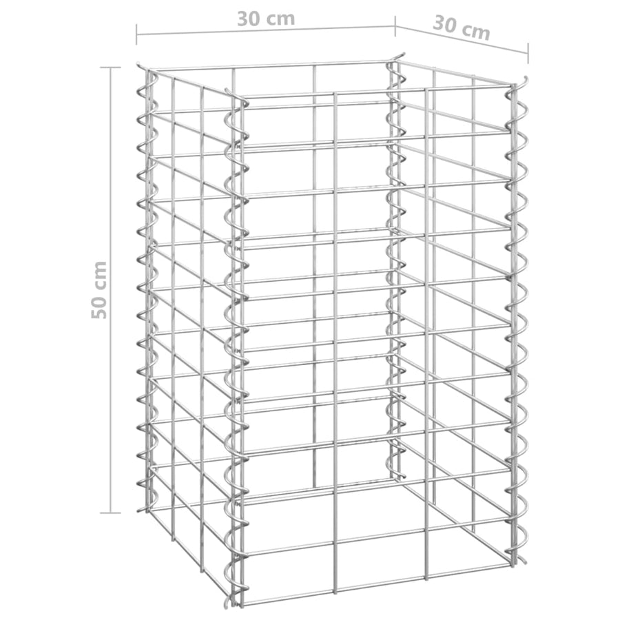 Gabion Plantenbakken 3 St Verhoogd 30X30X50 Cm Ijzer 30 x 30 x 50 cm (3 pcs)