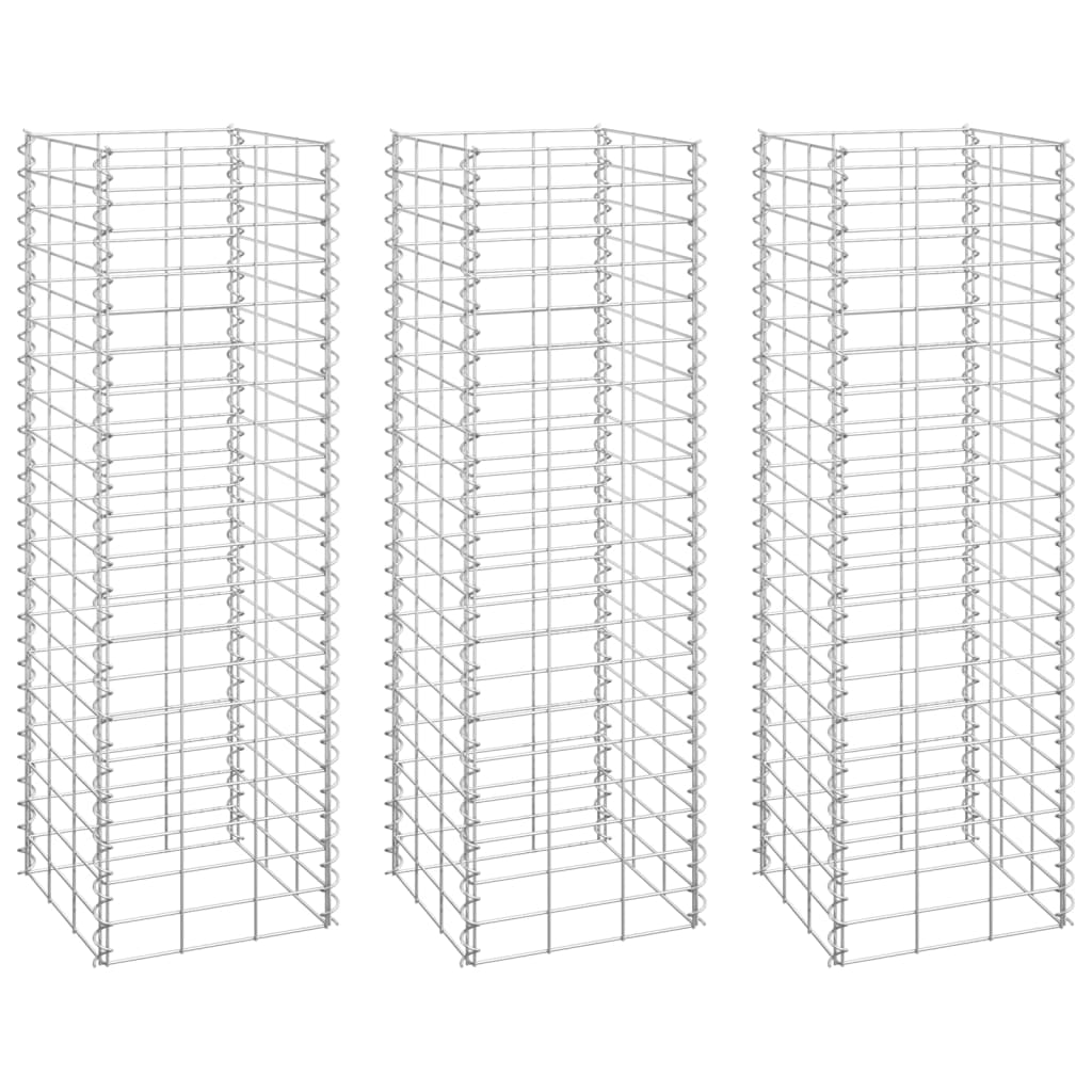 Schanskorf Plantenbakken 3 St Verhoogd 30X30X00 Cm Ijzer 30 x 30 x 100 cm (3 pcs)